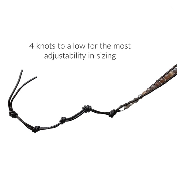 Brown Leather Wrap Bracelet Multi Tone Beige Tan Light Beads - Picture 2 of 2